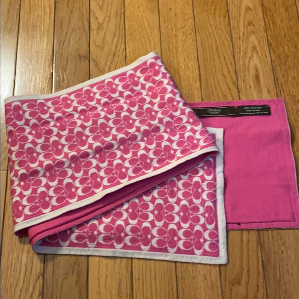 Authentic Pink 100% Merino Wool Coach Scarf